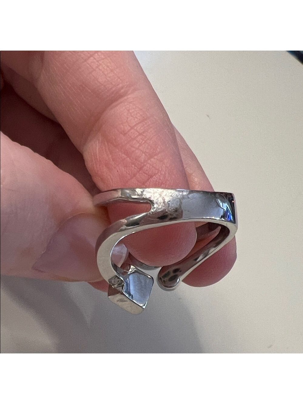 Lia Sophia Comet Ring Silver Tone with Teal White Blue & Green Stones Size 8 - Picture 5 of 7